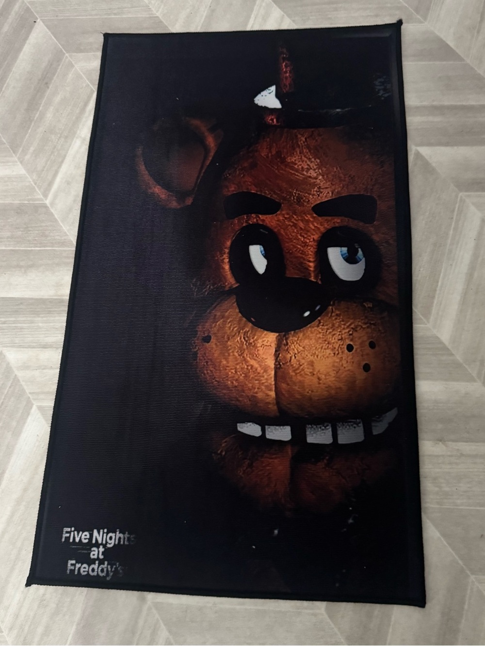 Five Nights at Freddy's Freddy Fazbear Graphic Throw Rug - Black & Brown 30x17.5